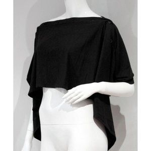 POLECI Dark Brown TERRY Sweatshirt JACKET Removable Hem Asymmetric SHIRT Top M